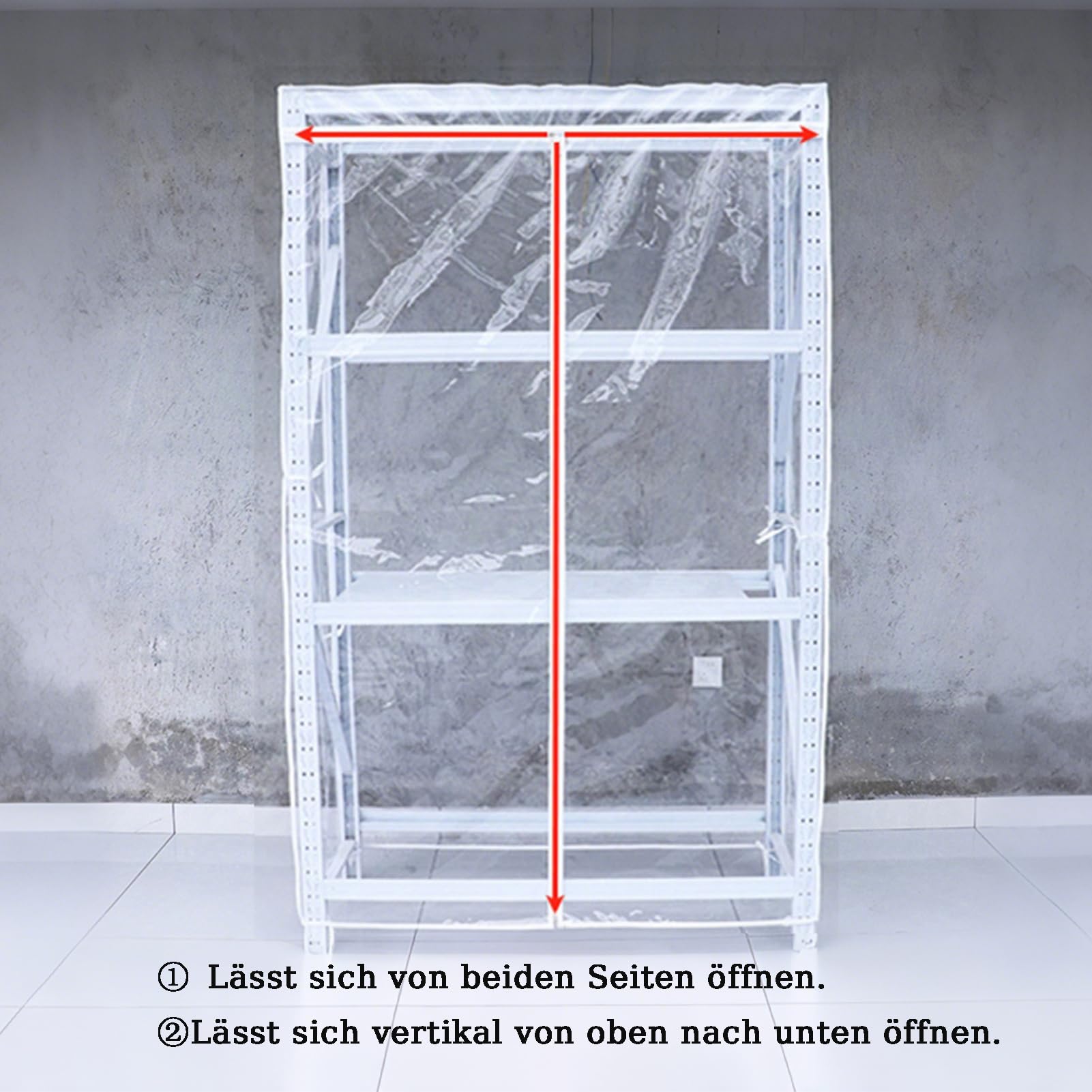 SchüTzende Regalabdeckung Mit ReißVerschluss Transparente PVC Drahtregal Abdeckung Aufbewahrungsregalabdeckung füR Metallregale Lager Keller Balkon Outdoor Aufbewahrungsschutz