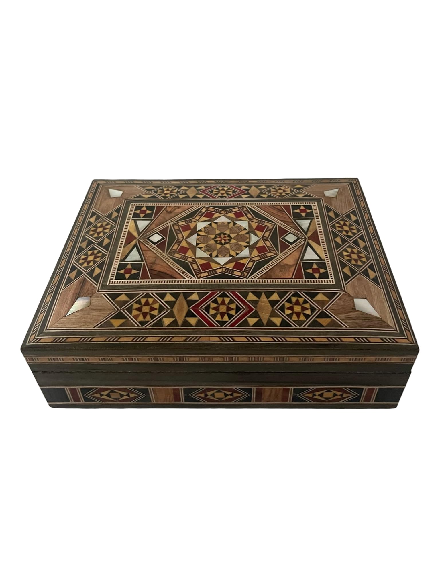 Boîte à bijoux en bois mosaïque syrienne pour sublimer votre coiffeuse