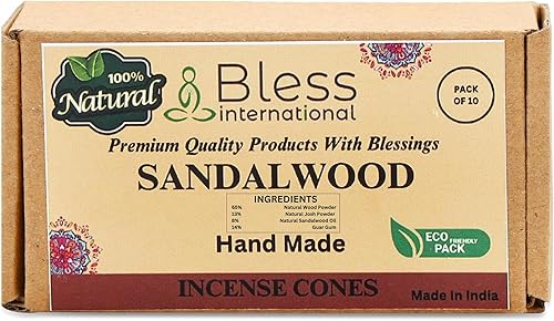Miniatura 23 de Bless International Cedro 100% natural - Conos de incienso hechos a mano, sumergidos a mano, orgánicos, sin productos químicos para purificación
