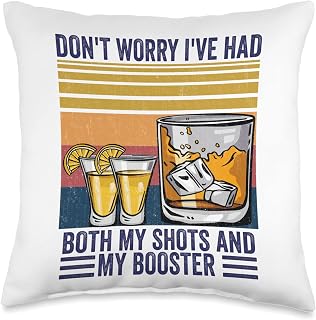 Don't worry I've had both my shots and booster Funny vaccine Throw Pillow