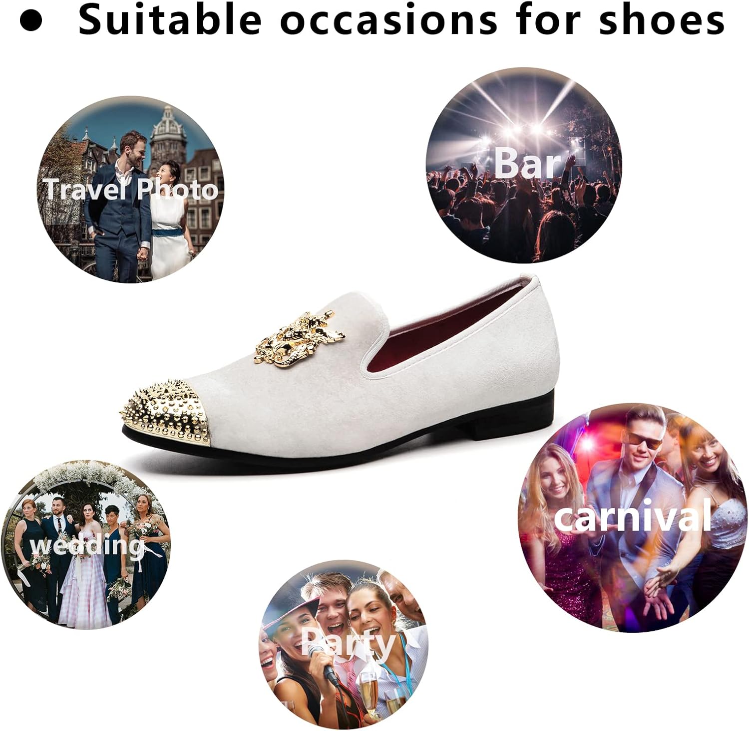 Meijiana Mens Velvet Loafers Dress Shoes with Metal Embellishments Party Luxury Loafer Shoes - Image 7