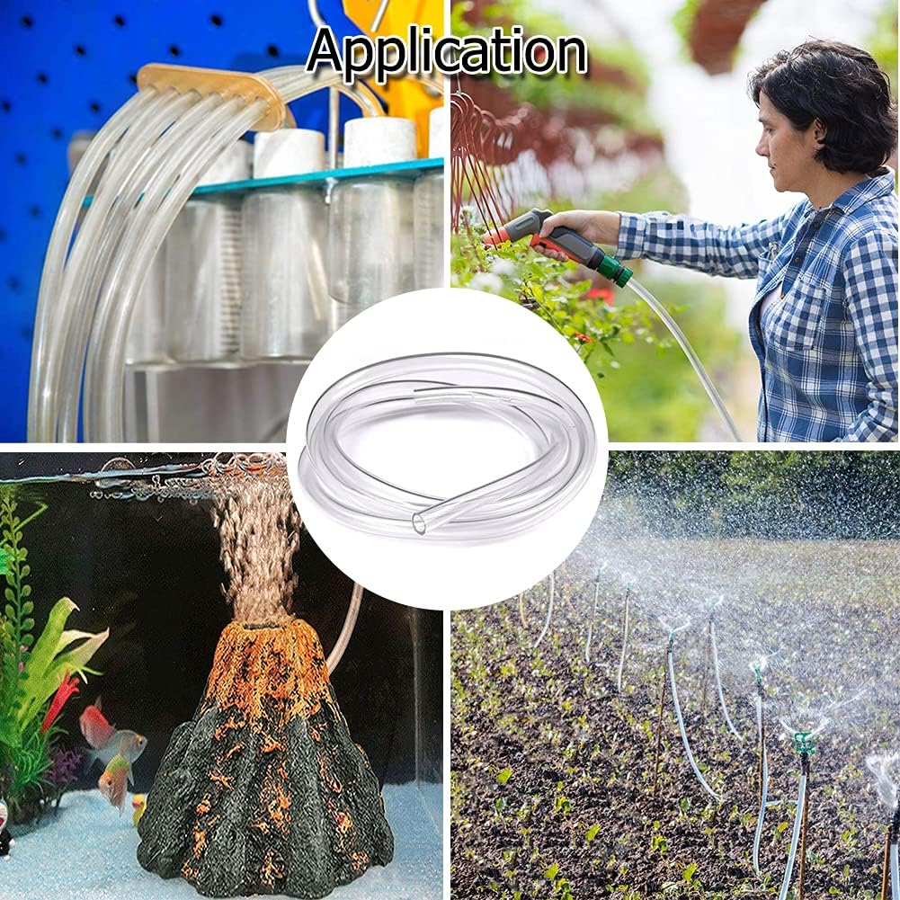 JoyTube Industrial Grade Plastic PVC Vinyl Tubing, 5/32" ID x 1/4" OD Clear Tube BPA Free Air Hose Line, 32.8FT