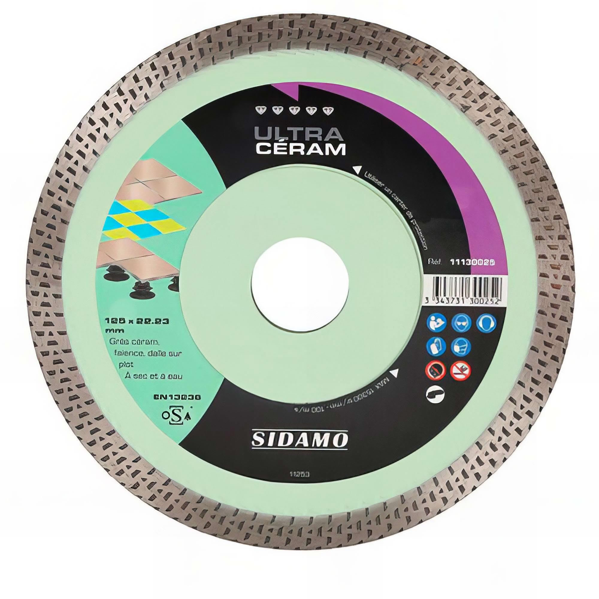Sidamo 11130149 - Disco de diamante Ultra Céram (diámetro 76 x 10 x altura 6 mm, gres ceram/loza