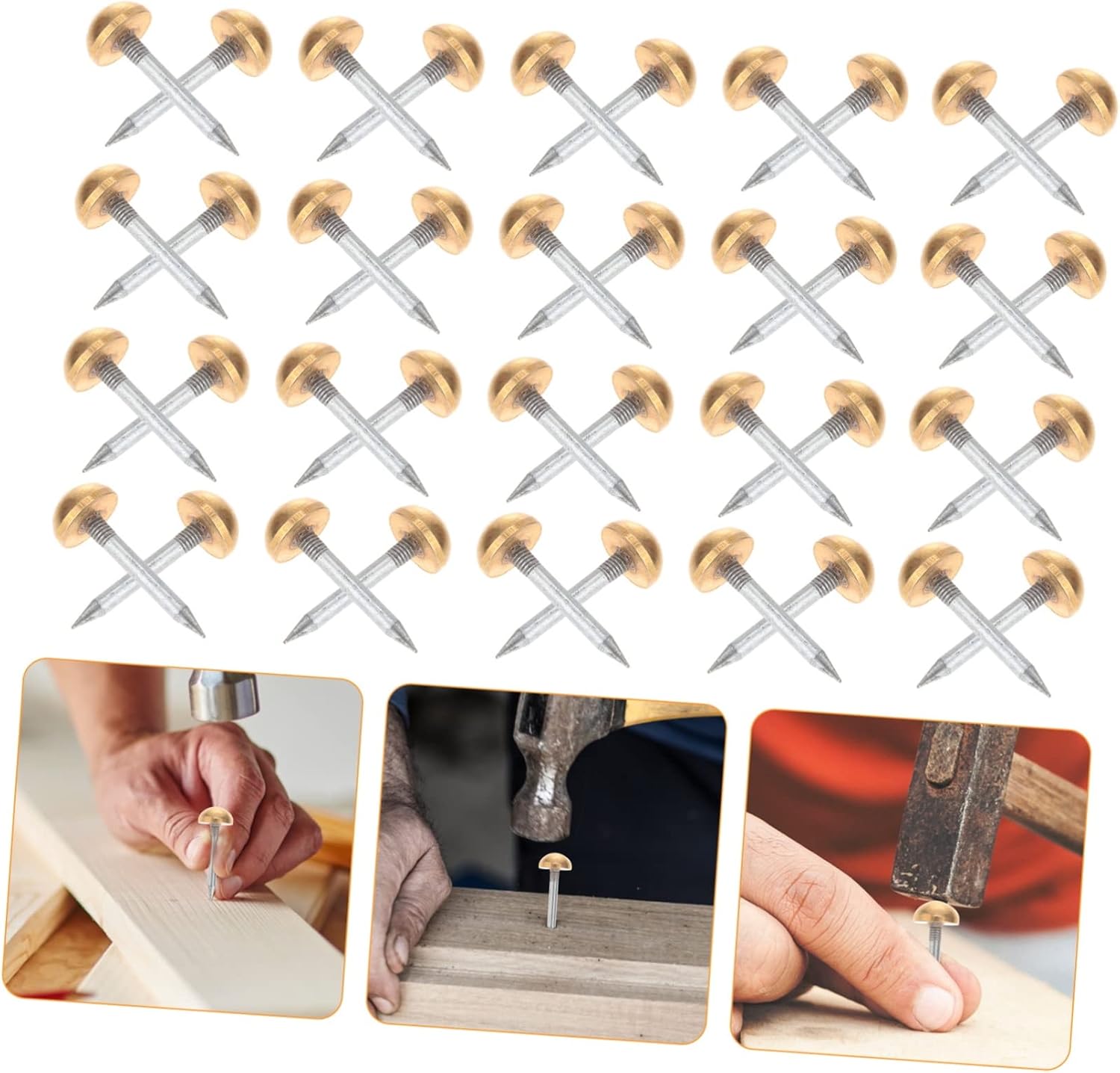 LIFKOME 20pcs Furniture Decorative Nails Weatherstrip Nails High Strength Easy to Use for Upholstery and Furniture Repair