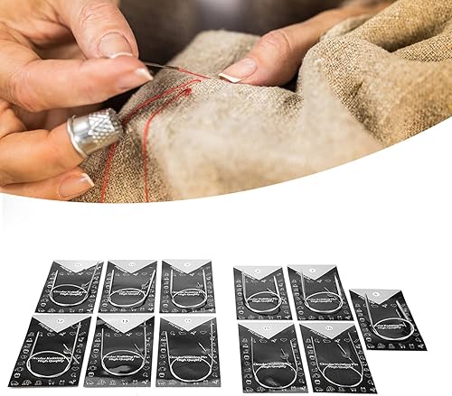 Miniatura 5 de Aguja de tejer circular, 11 piezas de acero inoxidable de 43/65/31.5 in de acero inoxidable de varios tamaños, kit de tejido de aguja de tejer