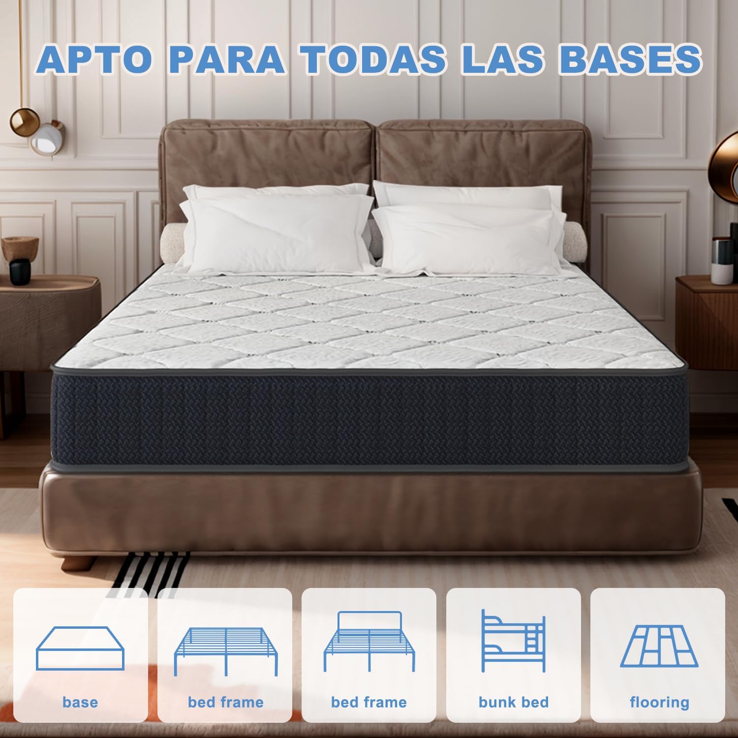 10" King Mattress, 10 Inch Hybrid Mattress with Comfort Support Memory Foam, Pressure Relief and Motion Isolation, Medium Firm, Mattresses in A Box