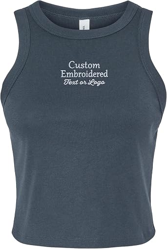Custom Crop Top for Women Baby Tee Embroidered Tee Shirt Add Your Text Name Logo Short Sleeve