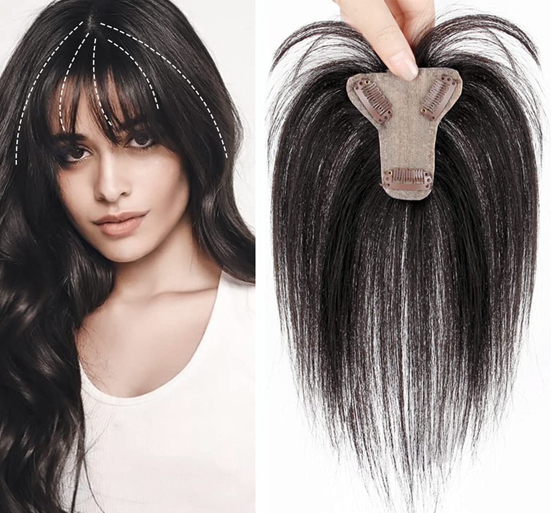 EREE HAIR Damen-Topper Mit Pony – Echthaar, 20,3 Cm, Kastanienbraun, Clip-in Für Dünner Werdendes Haar