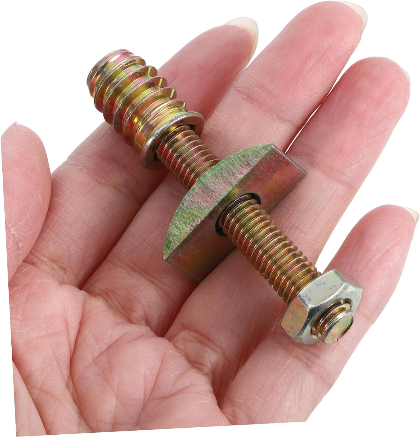 Bed Frame Connector Hardware Kit M8 Threaded Rod Half Moon Spacer 10pcs Bed Board Fastener Replacement Parts for Furniture Assembly and Repair