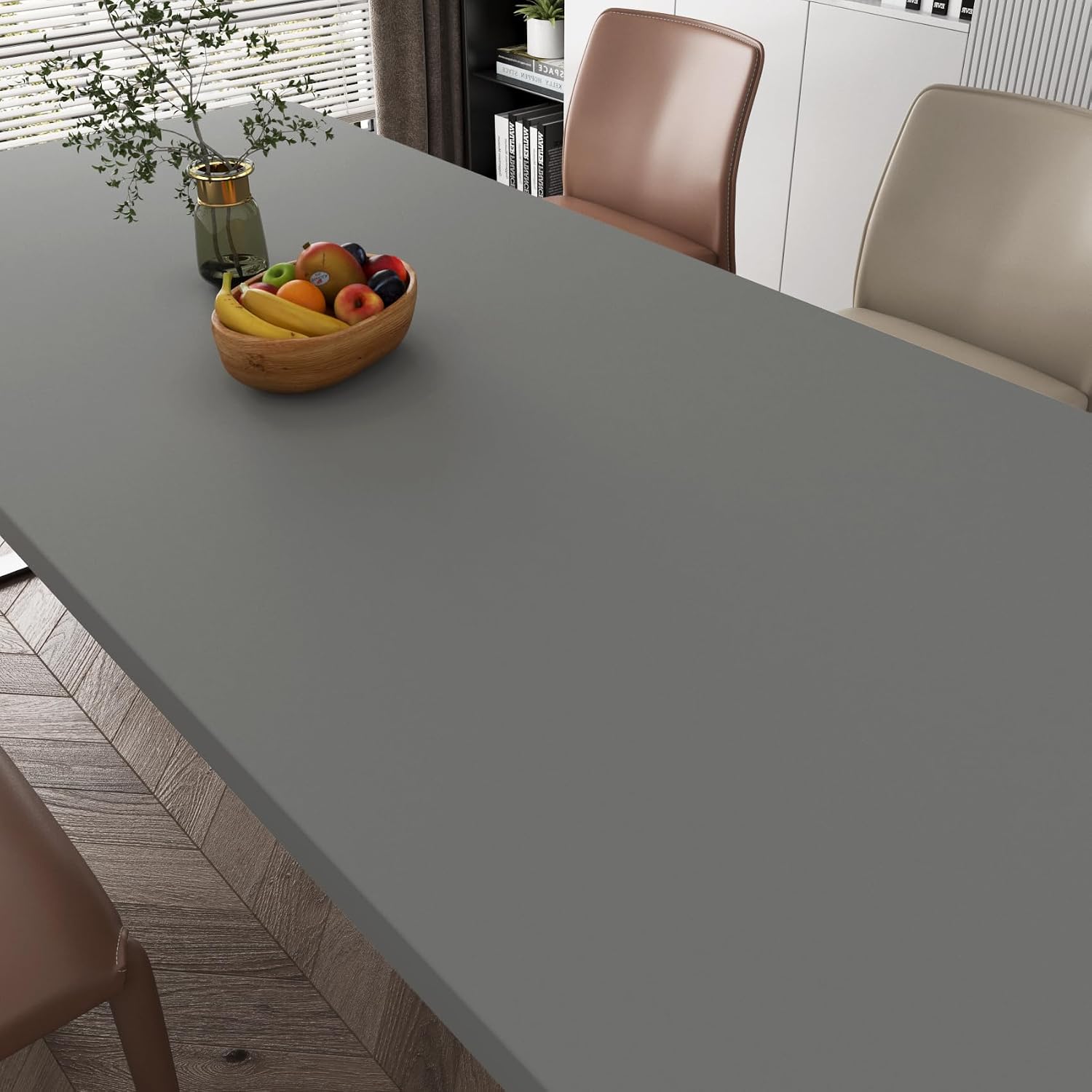 ReWallpaper 17.7in×23ft Cabinet Wallpaper Peel and Stick Grey Contact Paper for Desk Countertops Furniture Kitchen Vinyl Wrap for Cabinets Heavy Duty Contact Paper Self Adhesive Wall Paper Modern Room