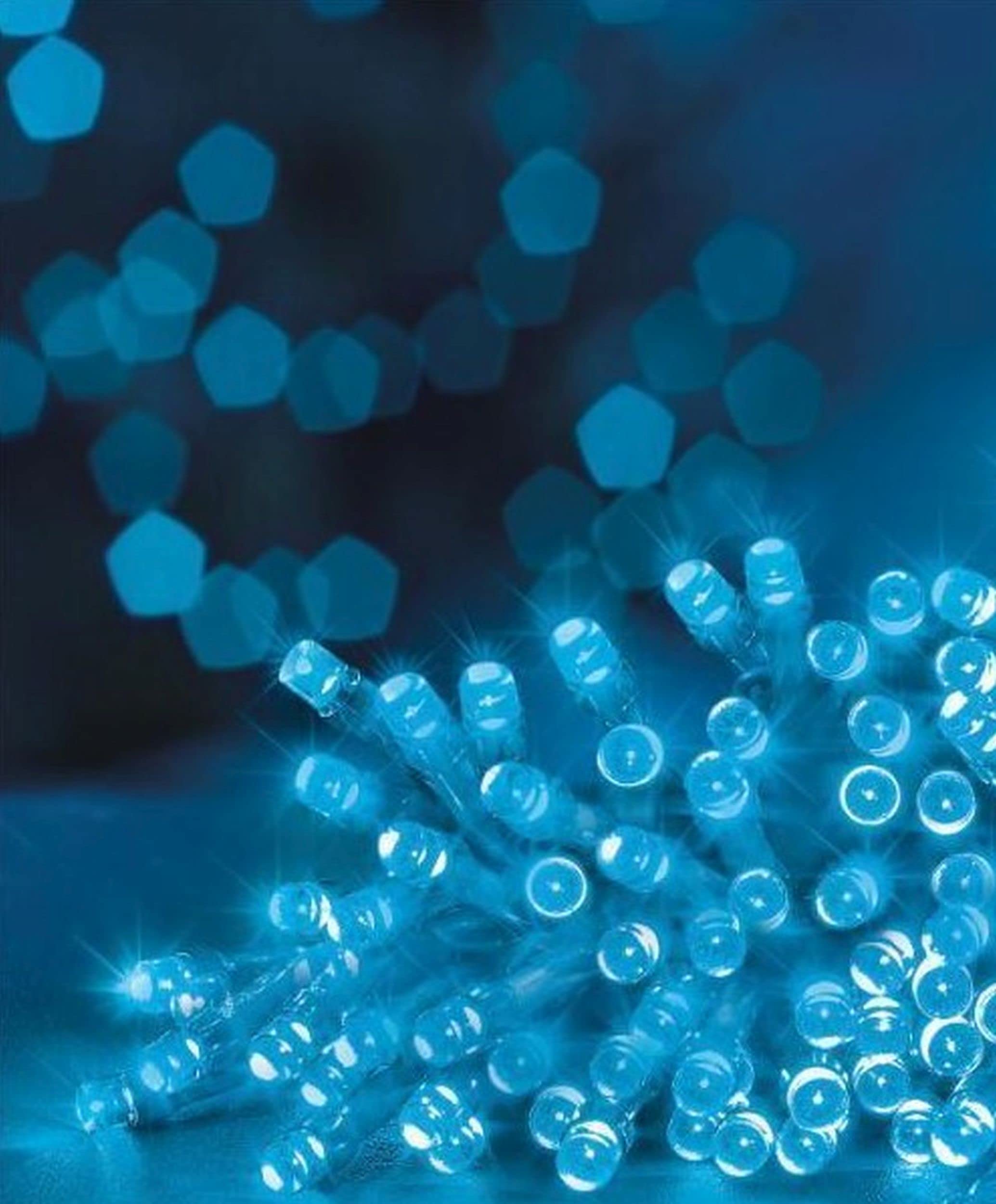 Shop4allsorts 50 Blue LED Christmas String Lights Battery Operated Christmas Lights On Clear Cable 4.9M Lit Length