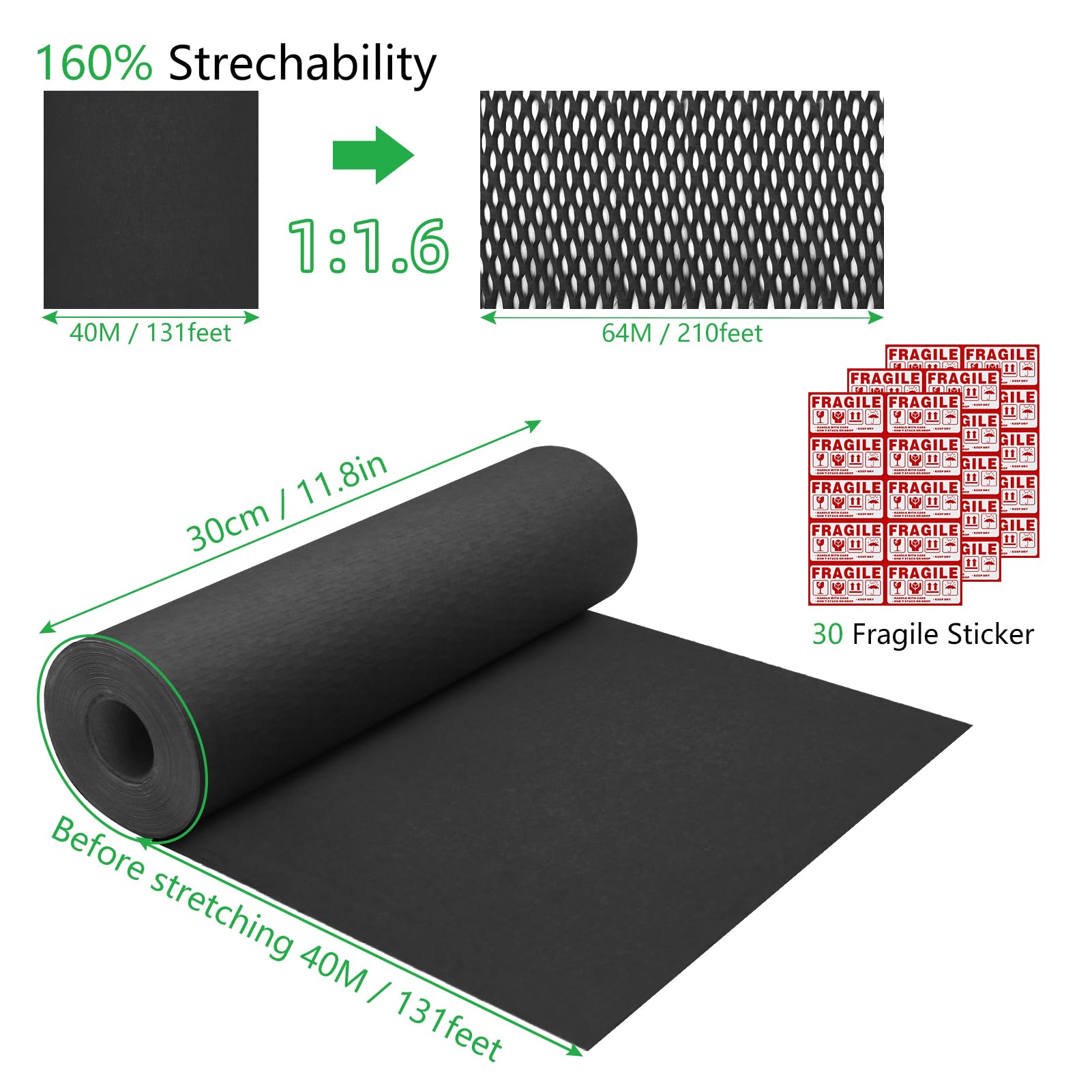 Wabenpapier Rolle 30cm X 10m - Umweltfreundliches Verpackungsmaterial Braun