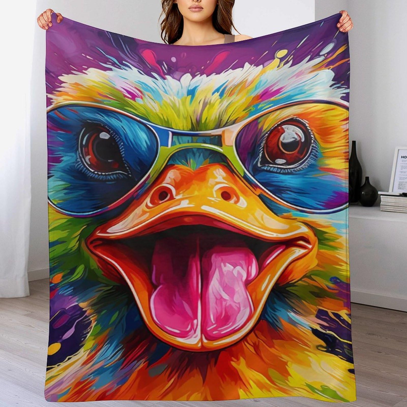 Manta de franela de tacto suave y diseno de pato exclusivo 180x200