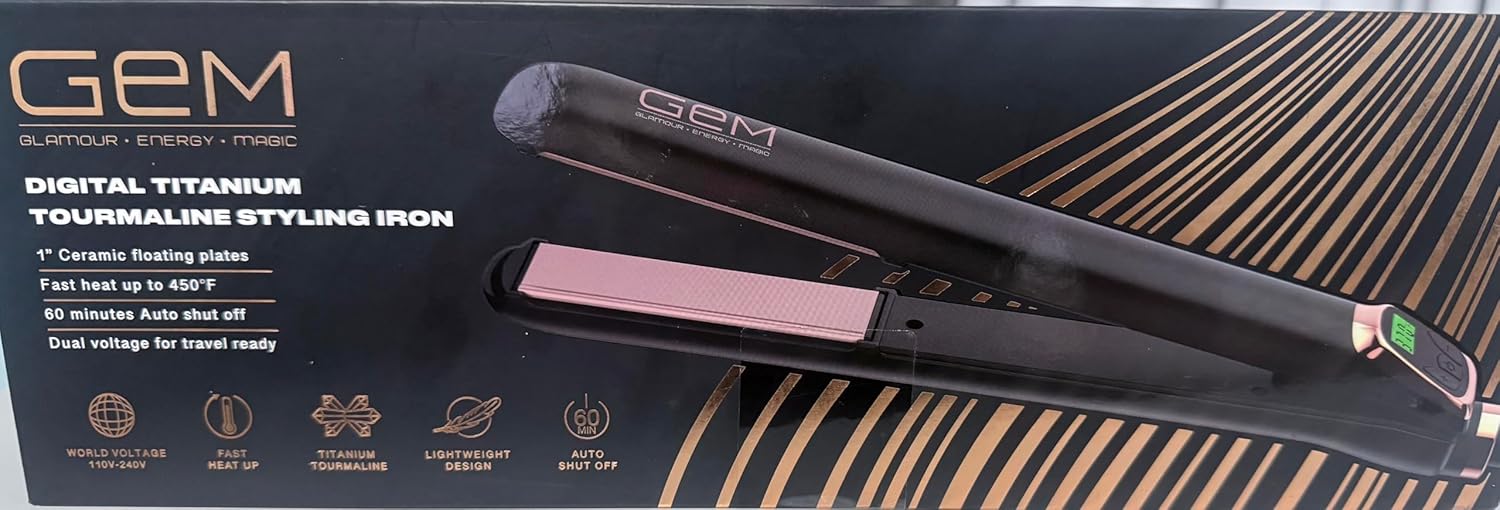 GEM Glamour Energy Magic 3X Moisture Protection 1" Digital Styling Iron