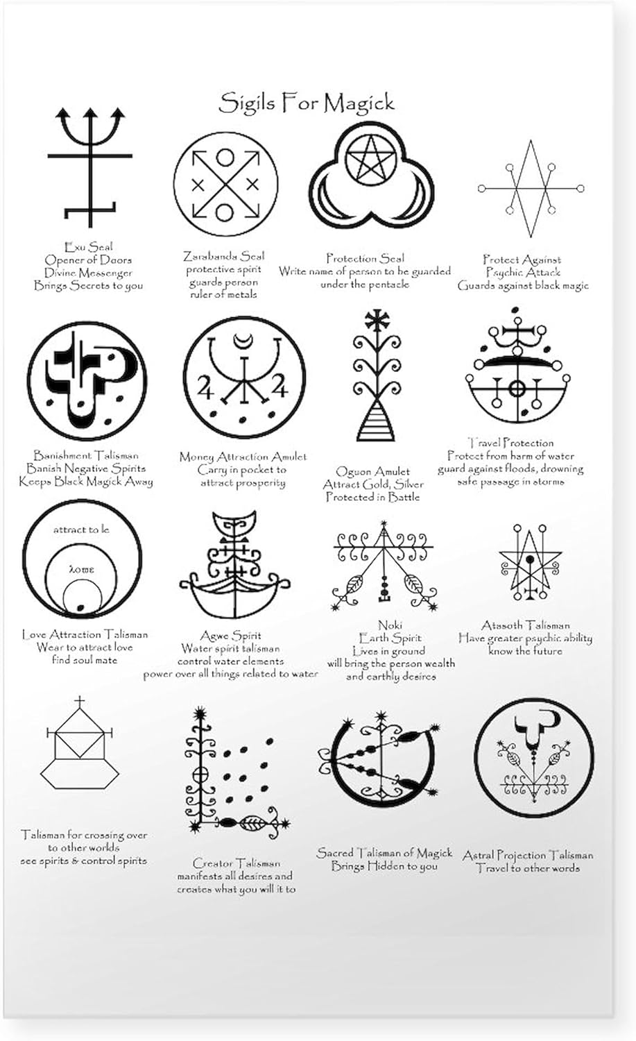 CafePress Occult Magick: Sigils of Spells Sticker. Pagan &Am Rectangle Bumper Sticker Car Decal