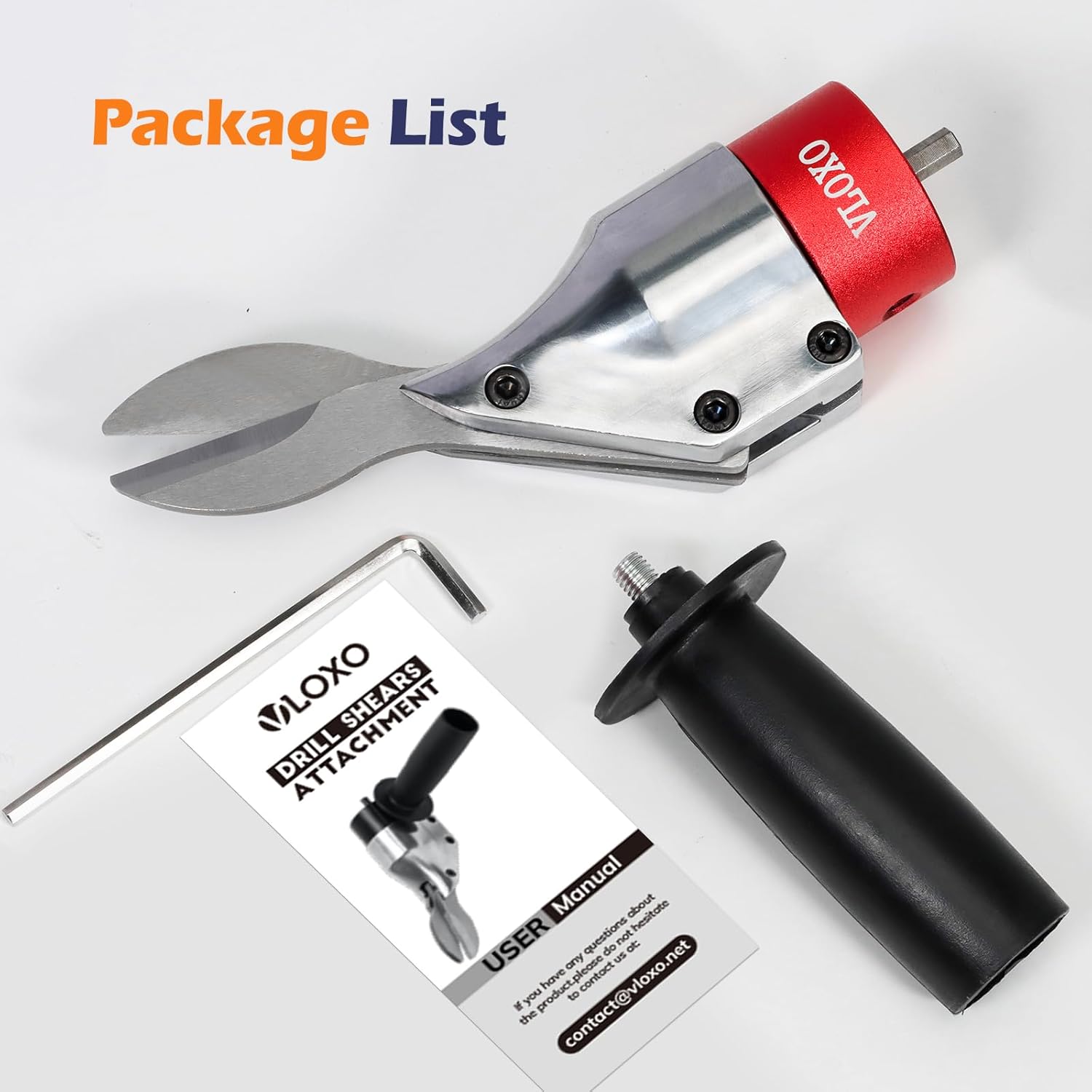 VLOXO Drill Metal Shear Attachment, Shear Metal Cutter with 360-Degree Pivoting Head Cordless Electric Drill Attachment Professional Metal Cutting Tool for Cuts Iron Sheet Aluminum and Copper