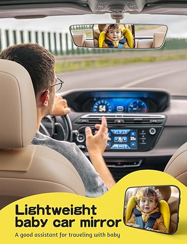 Miniatura 8 de Espejo de coche para bebé, diseño de gancho ultra estable, para asiento trasero de bebé, seguro e inastillable, espejos de asiento de coche de 360,