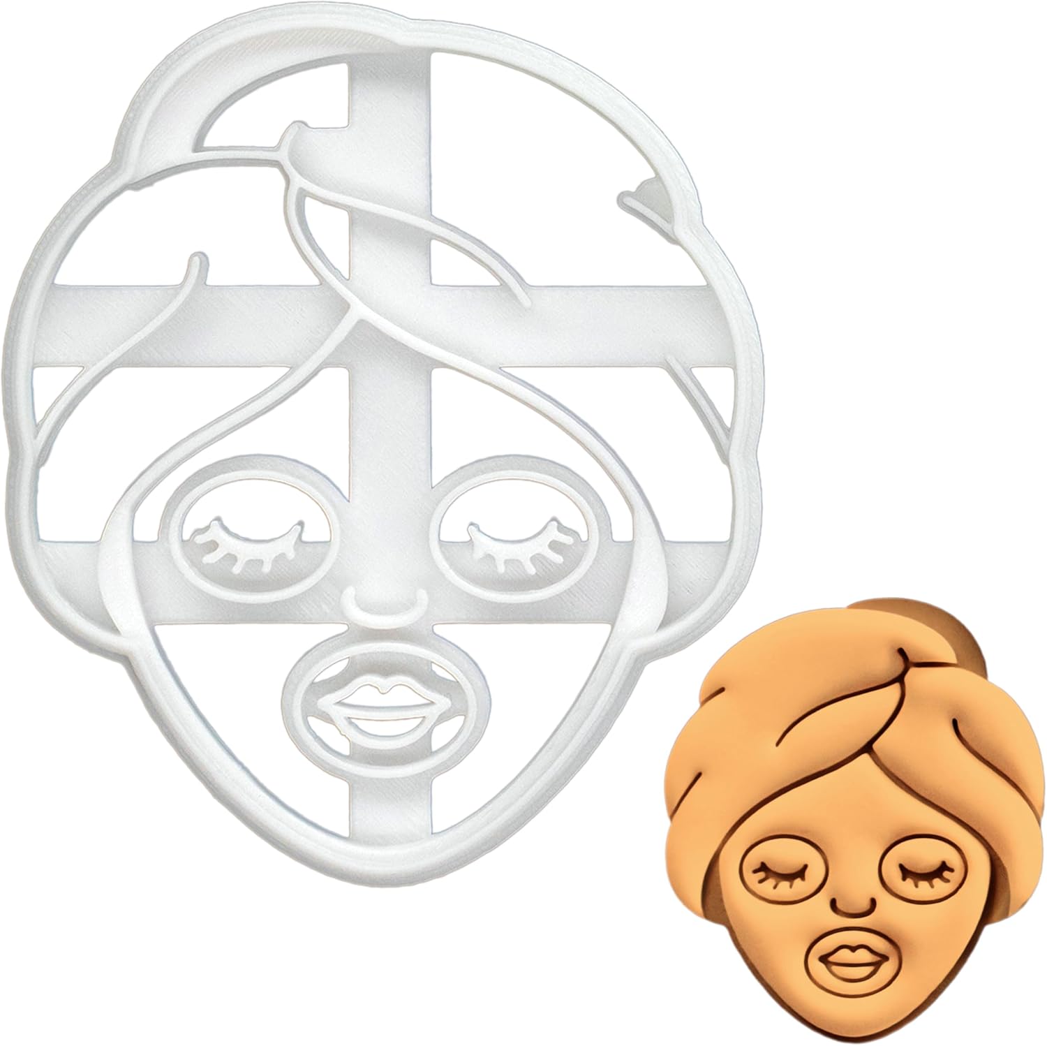 BAKERLOGY Spa Facial Mask Cookie Cutter - Detailed Biscuit Cutter Design for Baking and Crafts, ideal on fondant, dough, clay