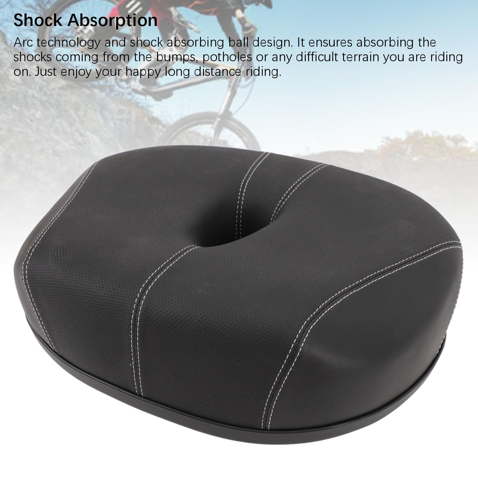 Sella per Bici Senza Naso Ampia con Comfort in Memory Foam, Sostituzione della Sella Cava Integrata, Ammortizzante per la Guida su Lunghe Distanze, Imbottitura Extra per Uomini e