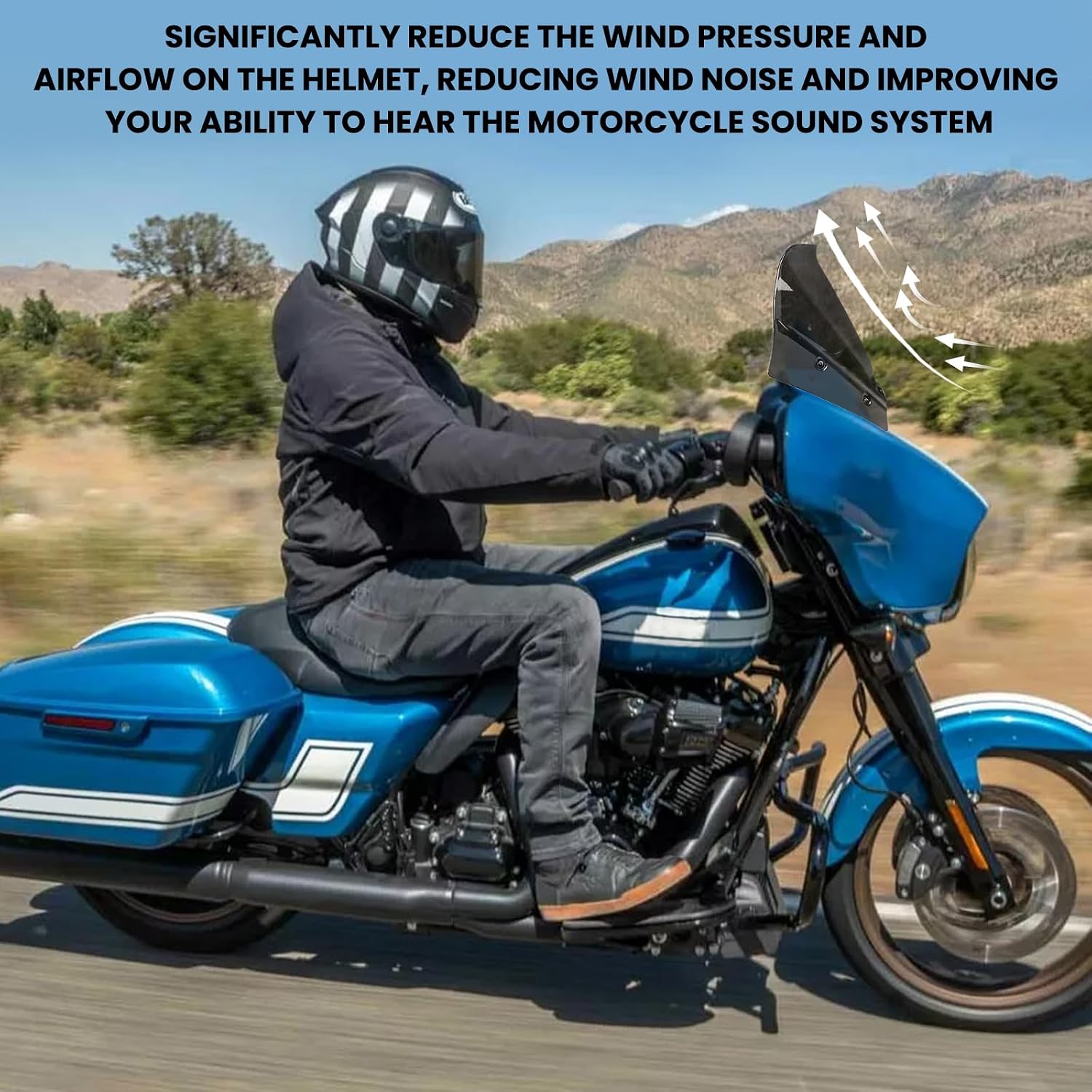 12" Windshield Windscreen for Motorcycle, Compatible with Harley Road Glide CVO FLTRXSE 2023-2025 CVO ST FLTRXSTSE FLTRX 2024, ABS Wind Splitter, Dark Gray