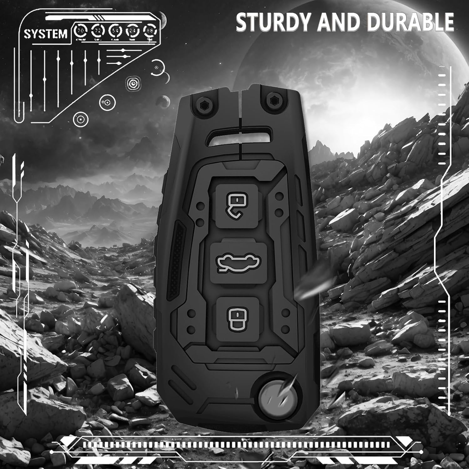 For Audi Key Fob Cover with Keychain,Zinc Alloy Protection Car Key Case Accessories for A1 A3 Q3 Q7 R8 A6L TT TTS Remote Silicone Smart Keyless Keyshell(For Audi Model C Grey)