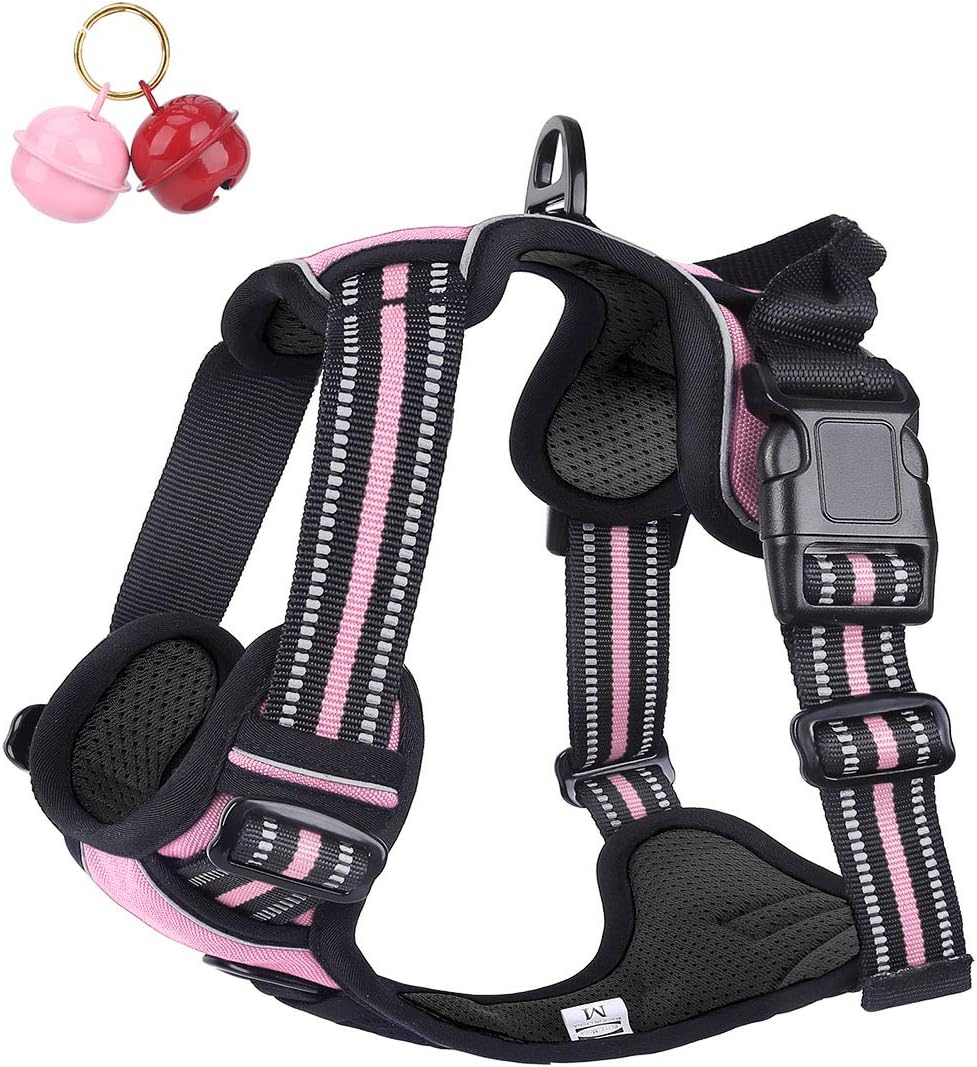 Belababy Dog Harness Small Medium Large No Pull, Adjustable Reflective Front Clip Dog Harness with Easy Control Handle