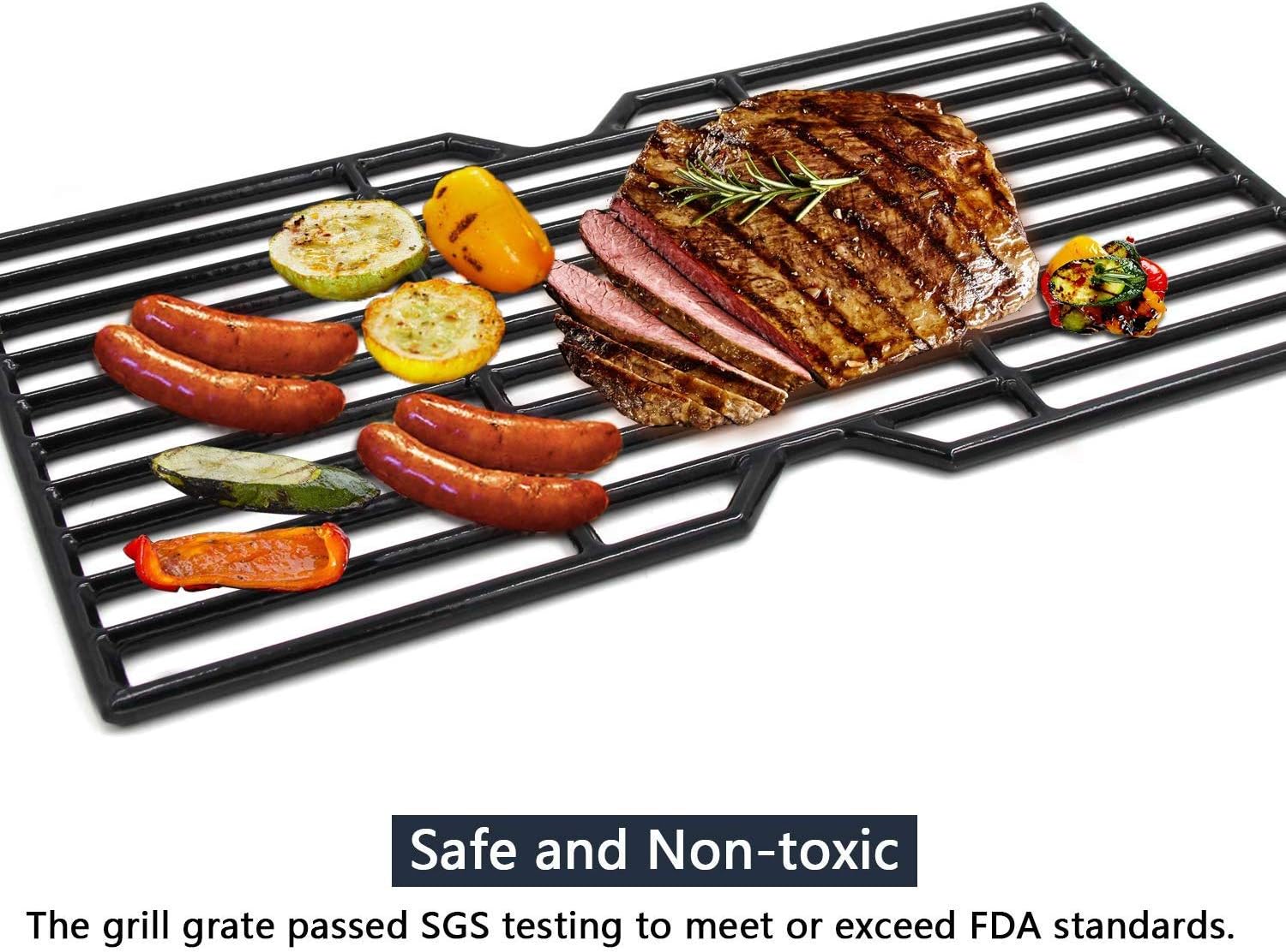 Hongso G460-0500-w1 Porcelain Cast Iron Grill Grates Replacement for Charbroil 2 Burner Performance 463672419 463672016 463633316, Tru Infrared 463672019 463251414, Advantage 463642116 463642015 Model