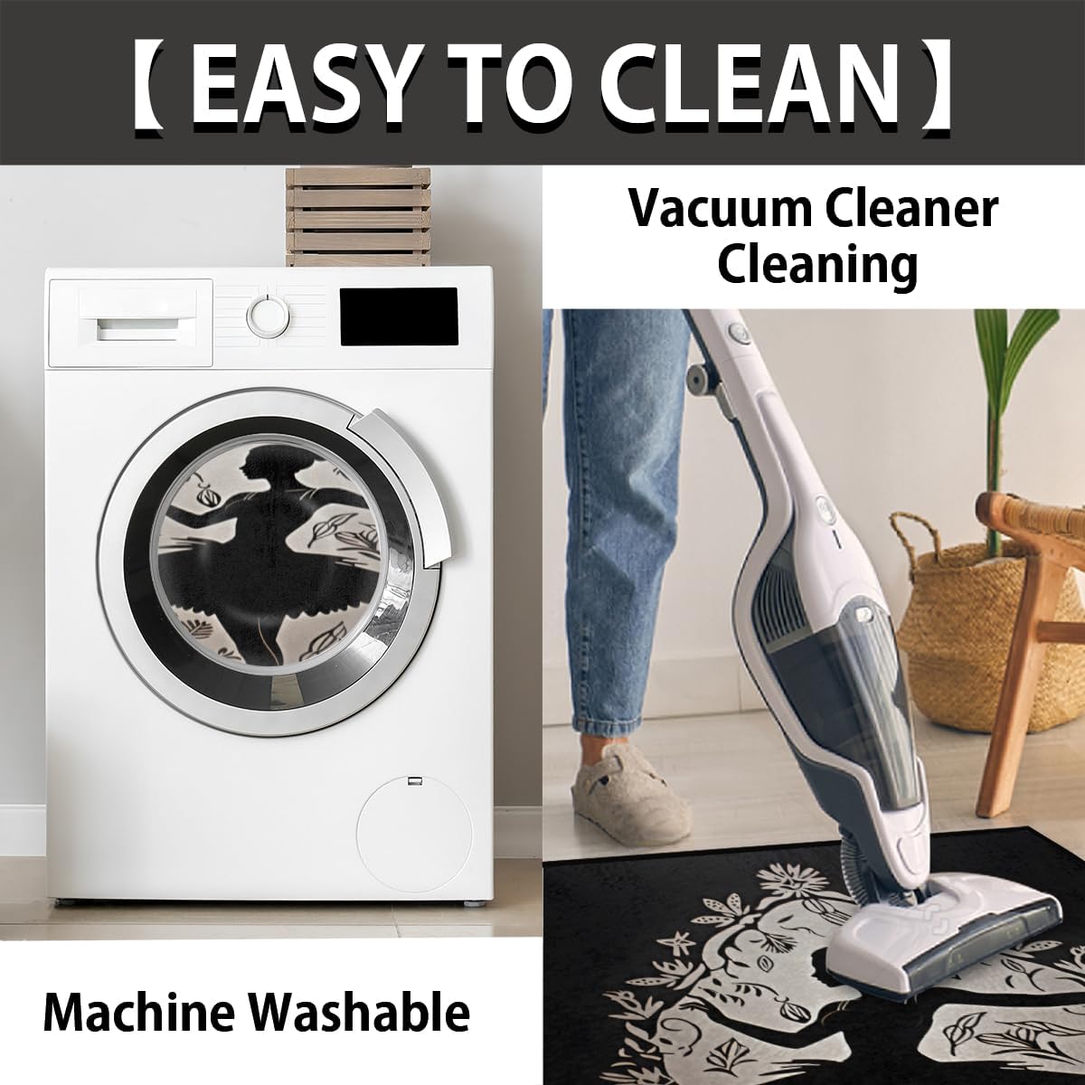 TropicalLife Ballet Theme Half Round Door Mat Indoor Outdoor Doormat Washable Welcome Entrance Way Front Half Circle Rugs for Entryway Outside Kitchen Decor