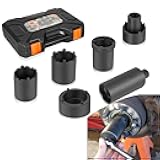 6 Pack Spindle Nut Socket Set, 41660D 4WD Axle Hub Lock Nut Socket Remover Puller Fits For Toyota, Fits For Ford Dana 44 50 80,Fits For F-series 1/2-, 3/4-, and 1-ton Trucks,Fits For GM Vehicles