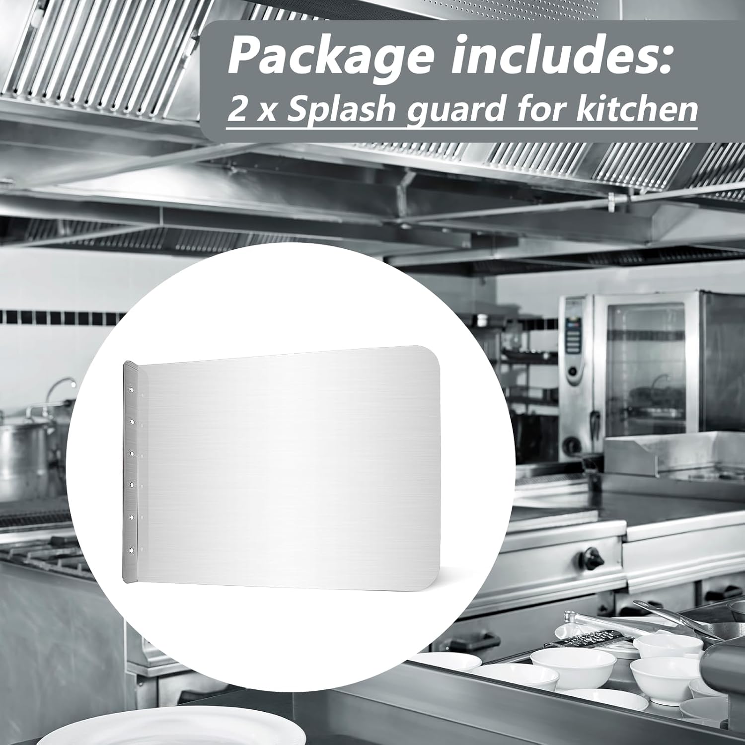 2 Pcs Stainless Steel Side Splash Guard for Sink, Wall Mount Guard with Screws, Commercial Restaurant Hand Sink and Compartment Prep Sink, Kitchen Sink Splash Protector Supply(16 x 12 Inch)