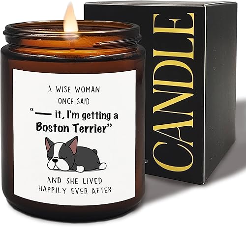 Regalos de Boston Terrier para mujeres, regalos de mamá Boston Terrier, regalos divertidos de Boston Terrier, velas perfumadas de Boston Terrier
