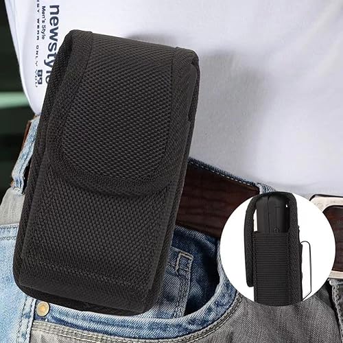 Miniatura 6 de Funda para teléfono con tapa, diseño de funda con clip para cinturón, cierre magnético, tela Oxford, funda elástica para teléfono para Alcatel Go