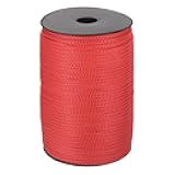 MECCANIXITY 5/32 Inch Polypropylene Rope Braided Ropes, 328ft Camping Rope Hollow Utility Cord for Clothesline, Hiking, Outdoor, Red
