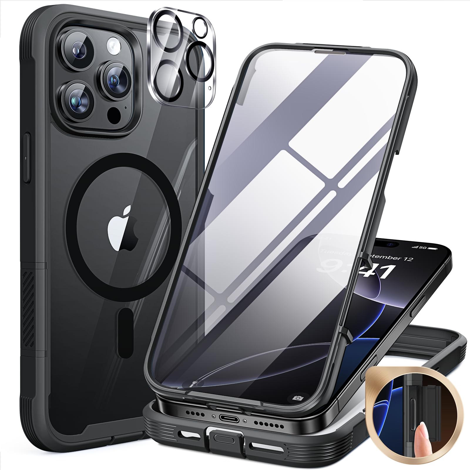 【JESIMAIK】JESIMAIK 16 PRO Miracase Magnetic for iPhone 16 Pro Max Case 6.9'' Full-Body