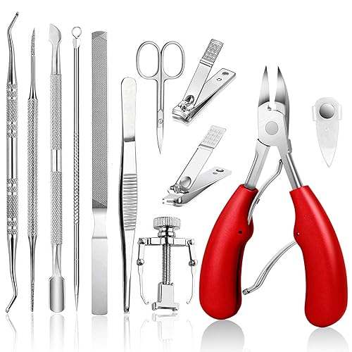 Miniatura 8 de JTIEO 10 Uds. Cortaúñas encarnadas, herramienta de tratamiento de uñas encarnadas de acero inoxidable, kit de uñas encarnadas, kit de eliminación de