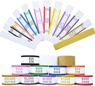 Homrelaxy 600 Pcs Money Bands for Cash, Self-Adhesive Money Strap for Bills
