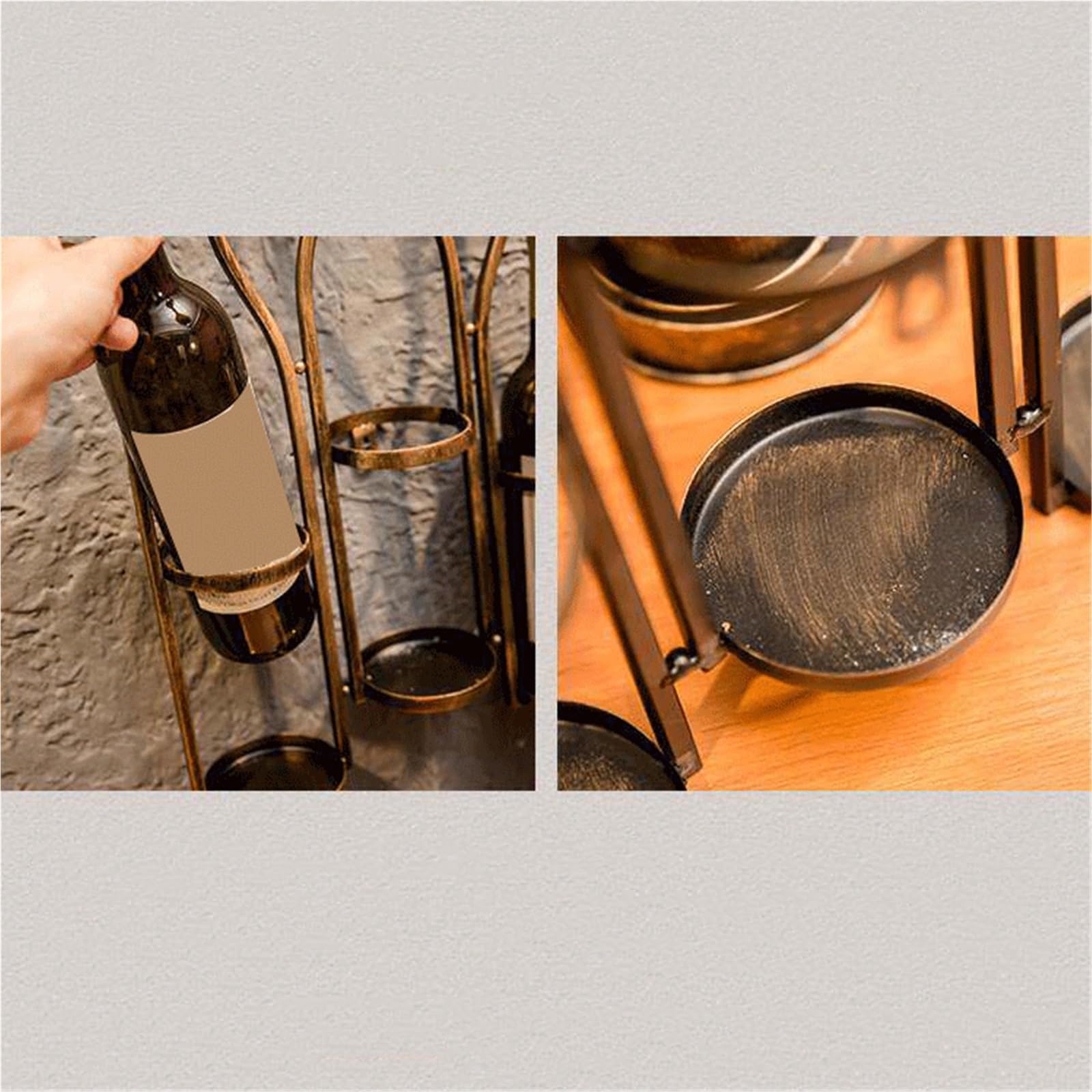 Versatile Portabottiglie Vintage da Parete in Ferro battuto