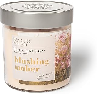 Signature Soy Lidded Blushing Amber Scented Candle, Large Jar