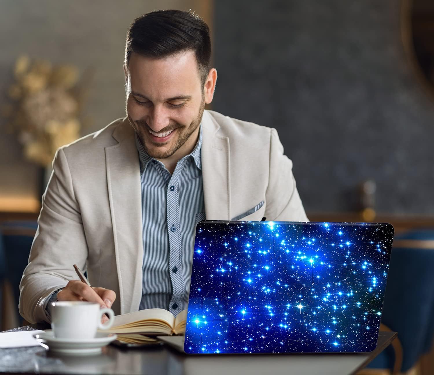 AUPET Personalized Laptop Skin Sticker Decal,12 13 13.3 14 15 15.4 15.6 inch Laptop Skin Sticker Cover Art Decal Protector Notebook PC(Many Blue Stars) : Electronics