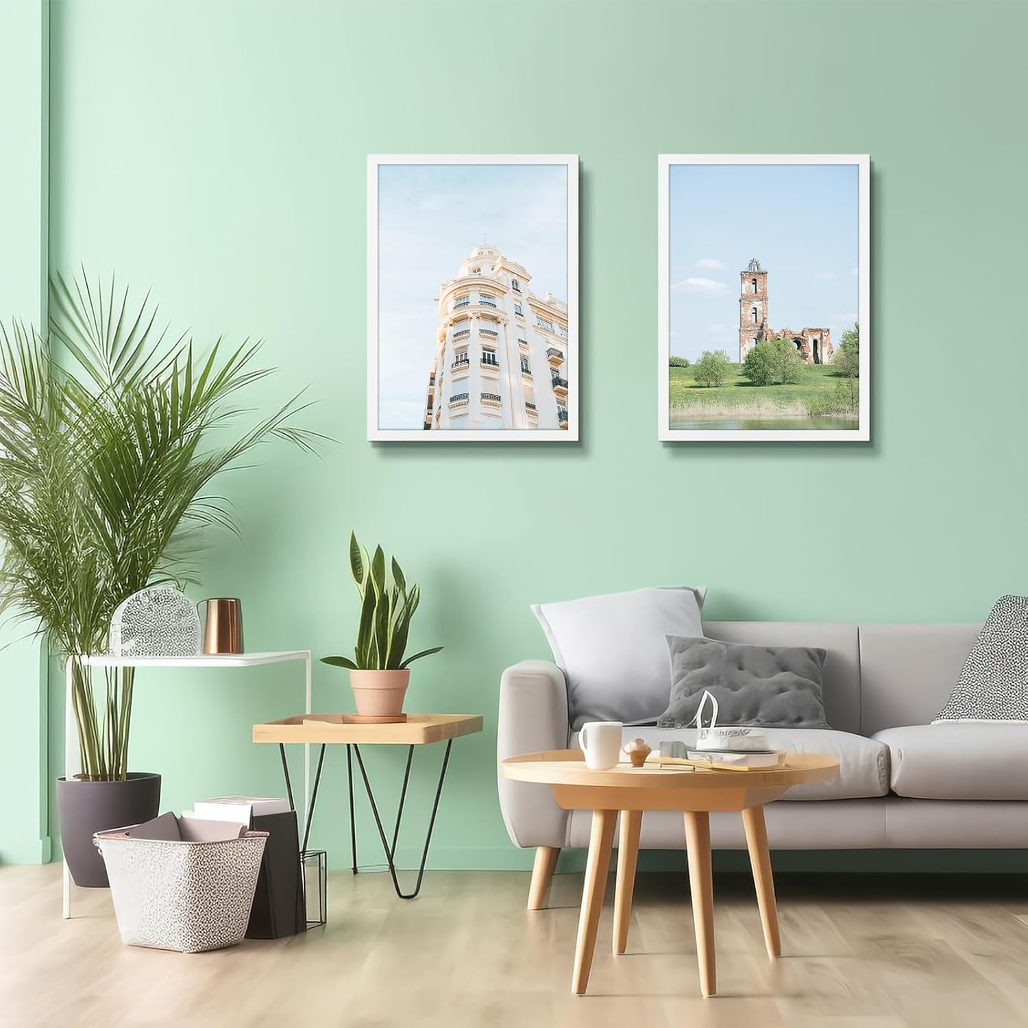 AUEAR, A2 Picture Frame White Set of 2, 16.5x23.4 Picture Frame Wall Mounted Horizontal And Vertical