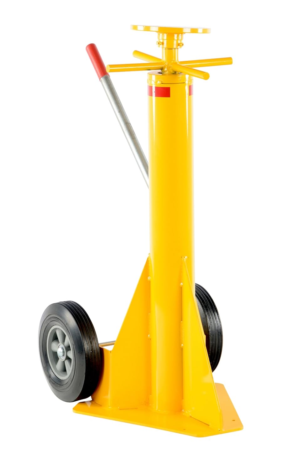 Vestil SP-TOP-100 Steel Trailer Stabilizing Spin Top Jack 26-7/8 In. x 17-5/8 In. x 39 In. 50,000 Lb. Capacity Yellow
