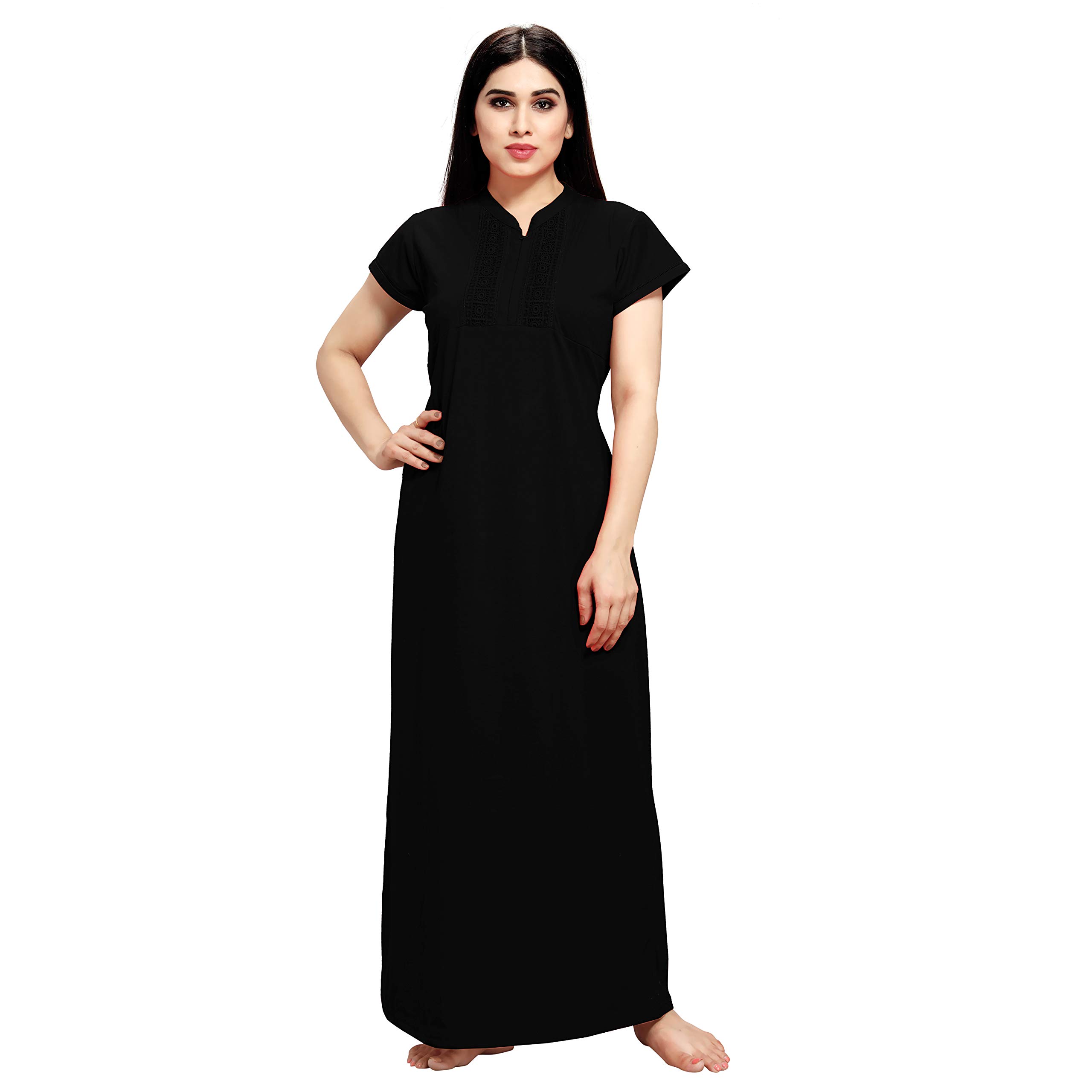 shree shyam gems Women's Hosiery Nighty Black Colour Size L/XL/XXL 6899-picture-38