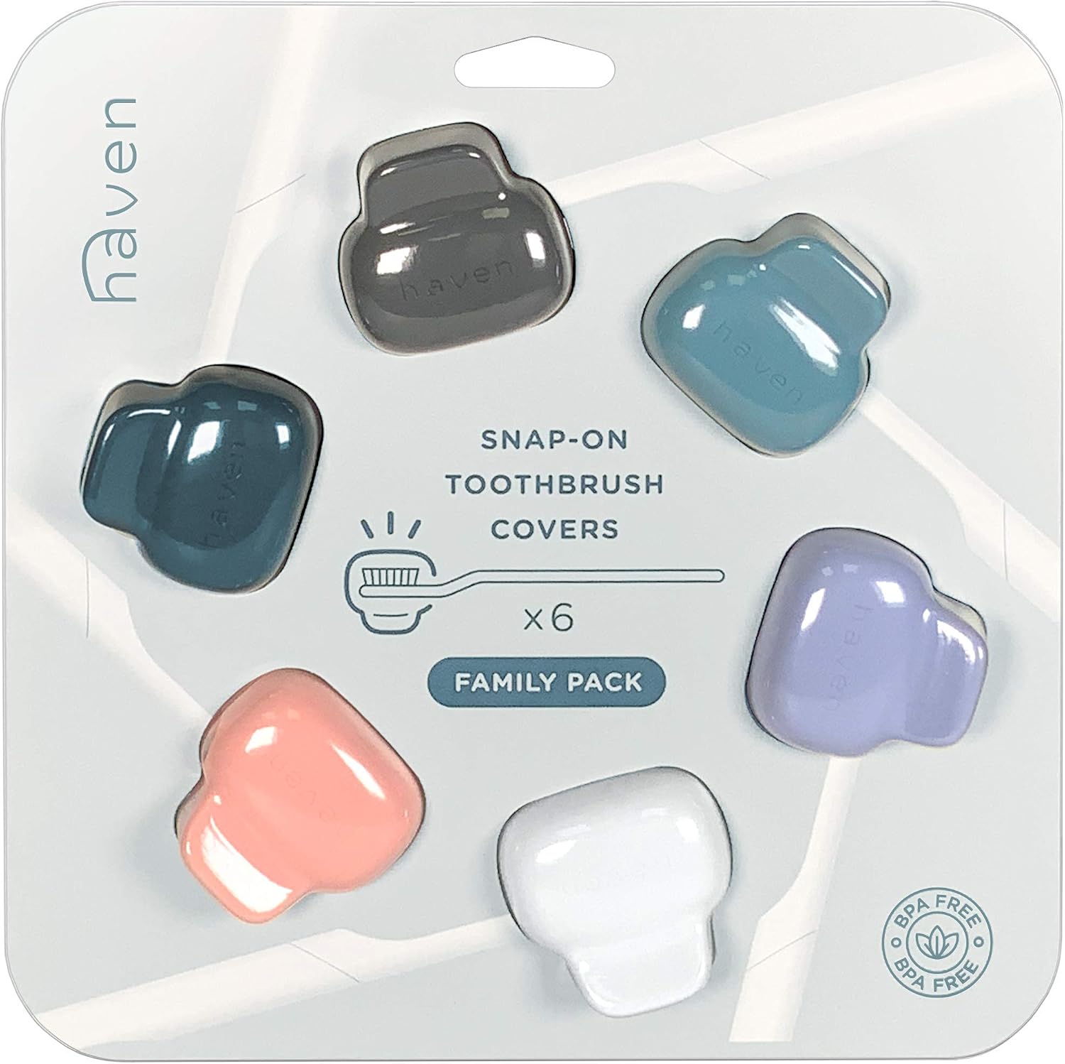 Haven Toothbrush Cover - Fits Electronic and Manual Toothbrushes - Toothbrush Case Holder for Travel - Set of Two Tooth Brush Cap Protectors (White and Coral)