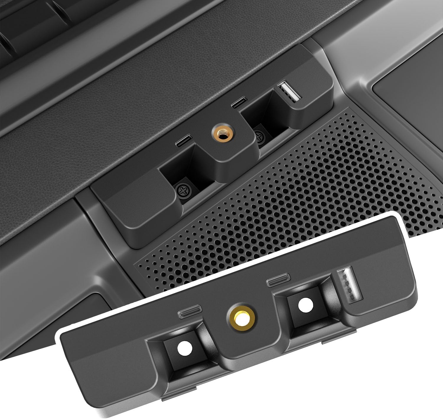 PTYYDS Dashboard USB Expansion Dock Hub Compatible with 2021-2025 Ford Bronco 2/4 Door 3 Ports Charging Station Dash USB Hub Replacement for 2021-2025 Ford Bronco Accessories