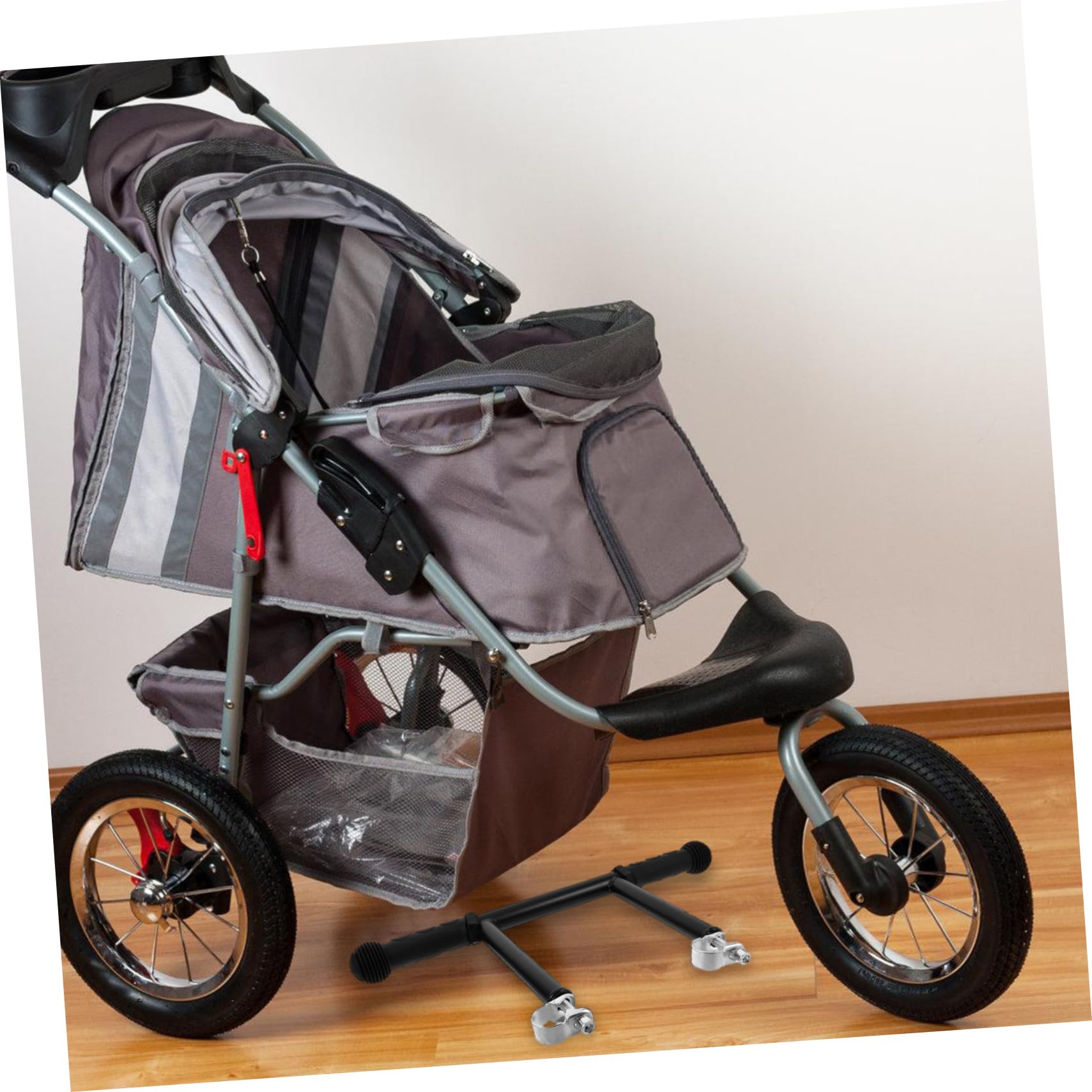 Rallonge de Poignée de Poussette Réglable Boucle 25mm Noir | Hauteur Ajustable, Plastique et Acier Inoxydable, Compatibilité Prams et Stroller, Style Moderne