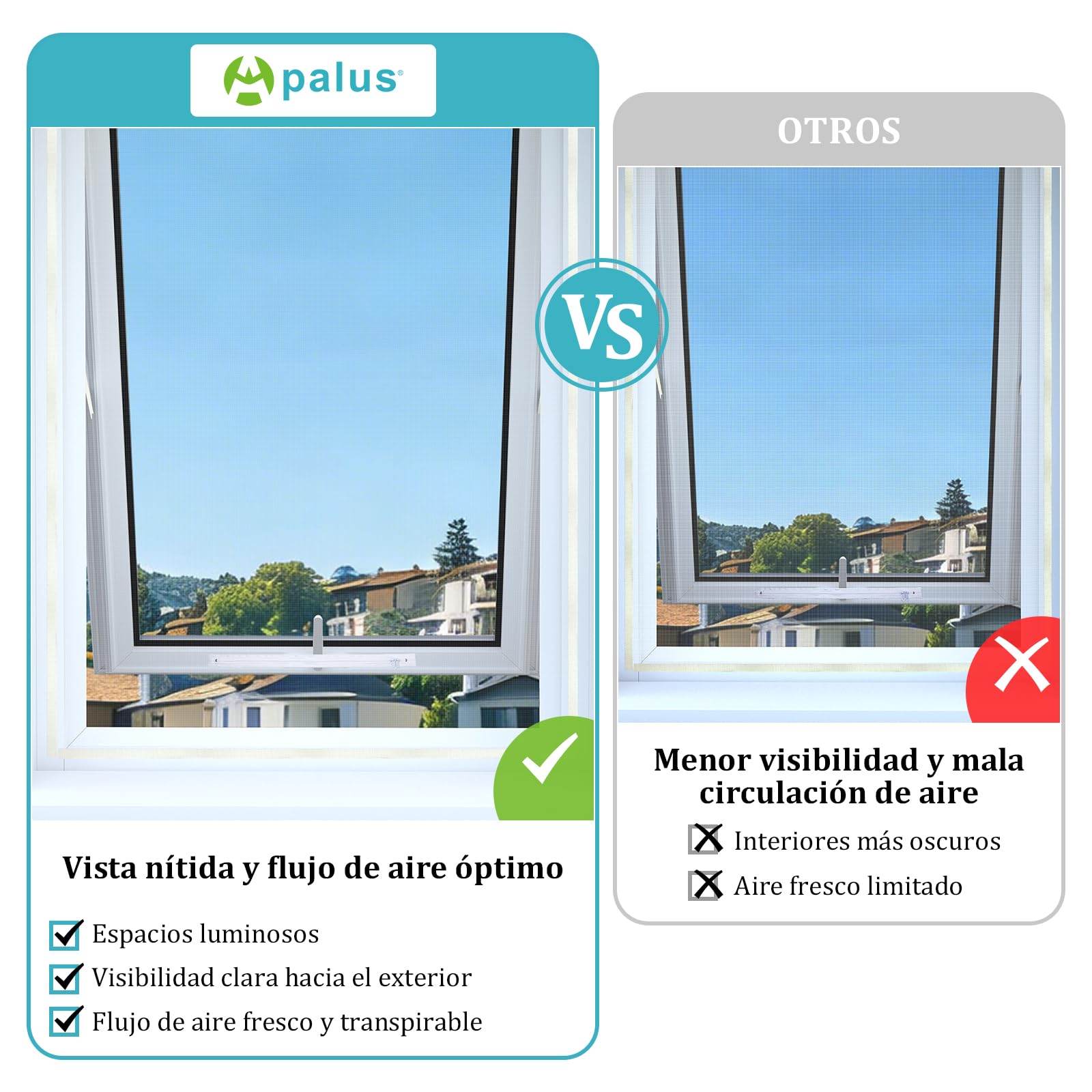 Apalus VP Mosquitera para Ventanas, Mosquitera con Cremallera para Ventanas en la Azotea, DIY Tamaño de la Ventana Maximo 130x150 CM (2 Juegos, Blanco)