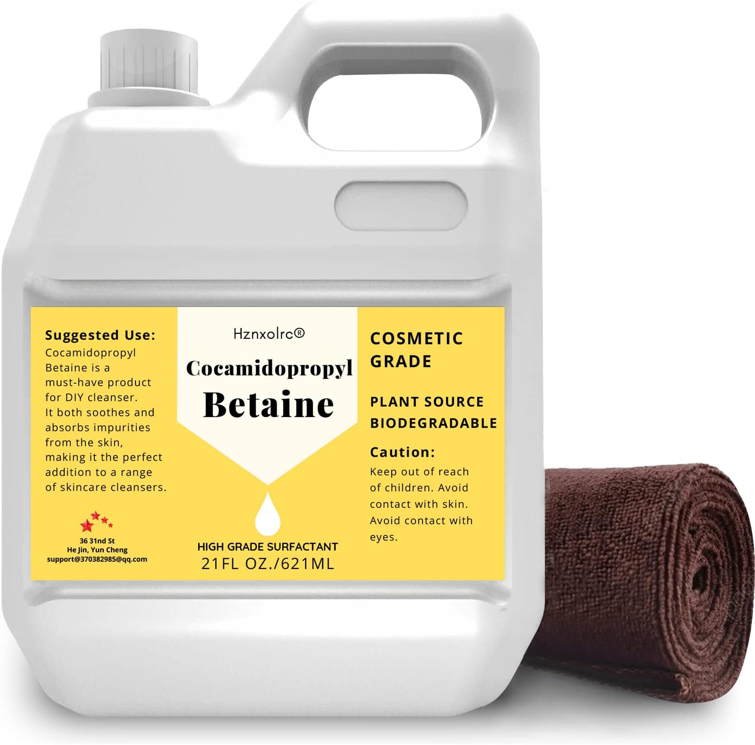 21 fl oz Cocamidopropyl Betaine Natural Surfactant, Premium Coco Betaine Liquid, Cosmetics Grade, Gentle on Skin, Amazing Bubbles, Suitable for Making Face Cleansers, Shampoos, Body Washes and More