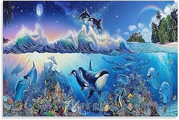 Amazon.co.jp: ラッセンアート 青い世界の海景画家、海のアート、海洋