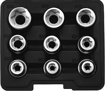 SW-Stahl 07650L Industrial Socket Spanner Set, E-Profile, Chrome Vanadium, 04435L