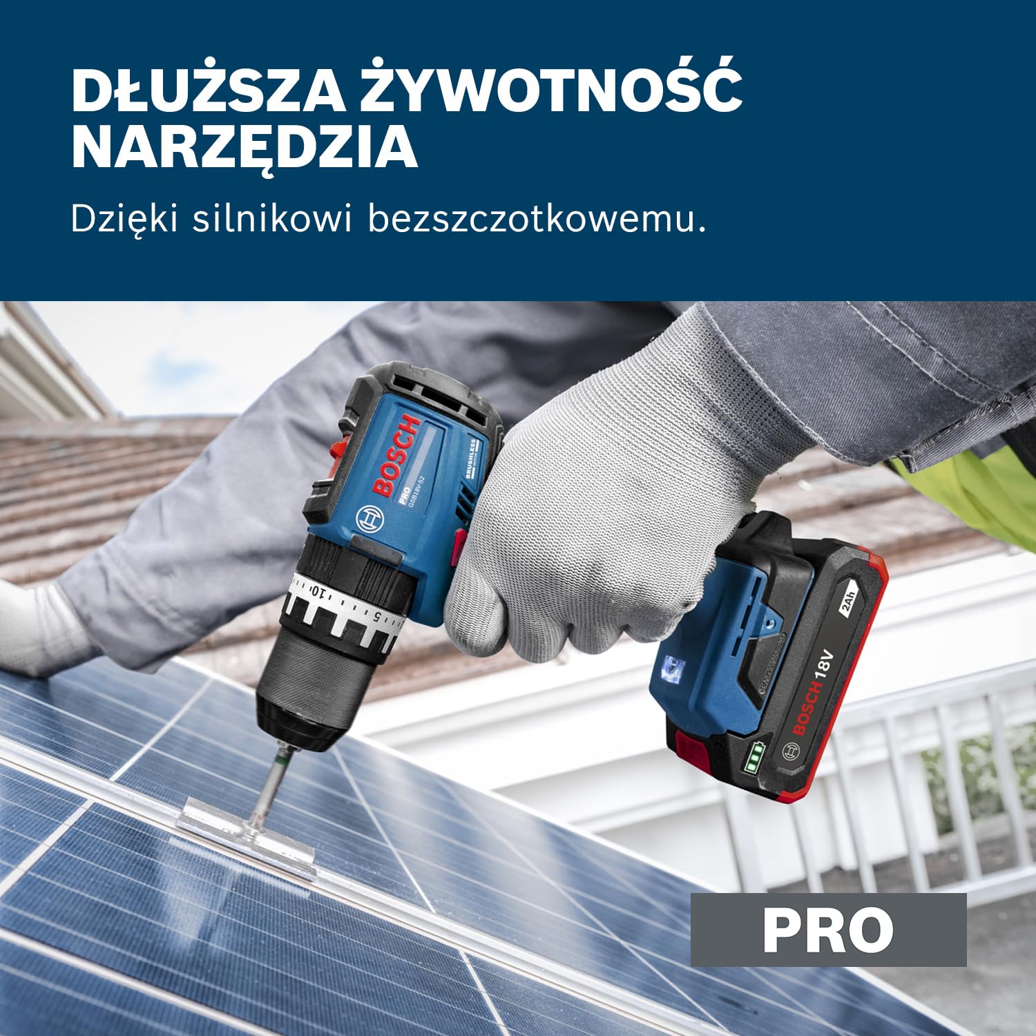 BOSCH PRO GSB18V-52 System Akumulatorowa Wiertarko-Wkrętarka Udarowa (Akumulatory: GBA 18V 2.0Ah, GBA 18V 4.0Ah, Ładowarka GAL 18V-40, Walizka L-BOXX)